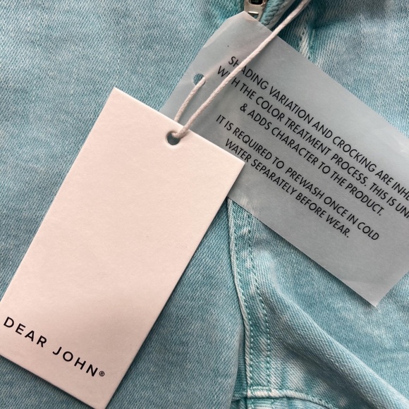 Dear John Shorts Womens 28 Blue Paradise Gigi High Rise Distressed Denim Raw Hem - Picture 8 of 12